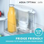 Aqua Optima Liscia Water Filter Jug & 3 Evolve+ Filter Cartridges 2.5L White - Fridge & Dishwasher Friendly, Easy Fill - Reduces Limescale, Chlorine & Other Impurities - By LAICA (Packaging May Vary)