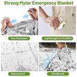 MOXYOY Emergency Blankets, Survival Foil Thermal Blanket 210×130 cm, Foil Mylar Thermal Blankets for Outdoors, Camping, Hiking (Silver Pack of 6)