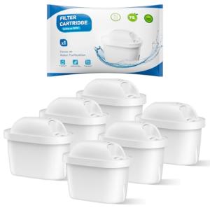 BREAUILL Water Filter Cartridges, Replacement for Brita Maxtra Pro All-in-1, Maxtra+ Plus, Water Filter Compatible with Brita Marella Jug Kettle, Reduce Impurities & Odor, Get Clean Water (6PCS)