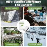 MOXYOY Emergency Blankets, Survival Foil Thermal Blanket 210×130 cm, Foil Mylar Thermal Blankets for Outdoors, Camping, Hiking (Silver Pack of 6)