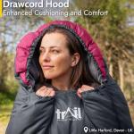 Trail Envelope Sleeping Bag With Snug Hood, Single Adult, 3 Season, Water-Resistant, Lightweight With Compact Bag, Outdoor, Camping, 250g Filling