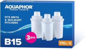 AQUAPHOR B15 Universal Replacement Water Filter cartridges, fits All Brita Classic and Wilkos Universal Water Filter Jugs, 3 Pack, 170l per Filter