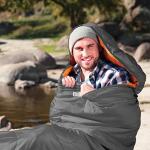 Milestone Camping 27000 Grey & Orange Single Mummy Sleeping Bag/Comfortable and Portable/Carry Sack/Water Resistant / 2 Season