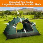 LN COZY CORNER 3-Person Pop Up Tent Instant Setup Camping Tent Waterproof & Windproof Double Layer Dome Tent with Removable Rainfly Lightweight for Backpacking Garden