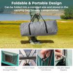 COSTWAY 2-Room Camping Tent, 4-6 Person Spacious Family Tent with Rainfly, PU 3000MM PE Tarp, Mesh Windows and Carry Bag, Waterproof Sun Shelter for Backpacking Hiking (Green)