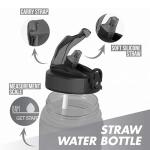 HOMEEX 1 Litre Motivational Fitness Sport Water Bottles with Straw & Time Maker, BPA-free Plastic Drink Bottle 1l Design for Girls, Boy Running,cycling (Spout 1000ml Black)