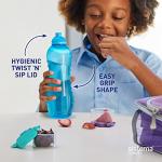 Sistema Squeeze Twist 'n' Sip Sports Water Bottles | 460 ml | Leakproof Kids Water Bottles | BPA-Free | Blue | 4 Count