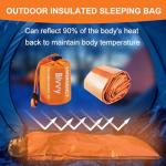 2 Pcs Emergency Sleeping Bag with 2 pcs Reusable Survival Blanket, Lightweight Bivvy Bag with Survival Whistle, Shelter Blanket Bags, Thermal Bivy Sack for Camping, Hiking, Outdoor Use