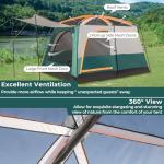 COSTWAY 2-Room Camping Tent, 4-6 Person Spacious Family Tent with Rainfly, PU 3000MM PE Tarp, Mesh Windows and Carry Bag, Waterproof Sun Shelter for Backpacking Hiking (Green)