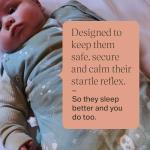 Tommee Tippee Swaddle Bag for Newborns, 0-3m, 1.0 Tog for 20-24°C, Sky Grey Marl Sleeping Bag, Soft Cotton-Rich Fabric, Healthy Hip Development Design, Bottom to Top Zip