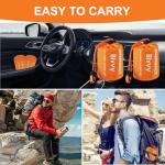 2 Pcs Emergency Sleeping Bag with 2 pcs Reusable Survival Blanket, Lightweight Bivvy Bag with Survival Whistle, Shelter Blanket Bags, Thermal Bivy Sack for Camping, Hiking, Outdoor Use