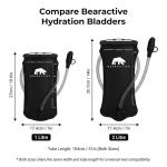 Bearactive Hydration Bladder, Water Bladder 2L for Running Backpack with BPA-Free TPU, Hydration Pack, Leak-Proof Water Pouch, No Plastic Smell – Hiking, Running, Cycling & Camping (Black, 2 Litre)