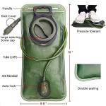 Hydration Bladder 2 Liter Leak Proof Water Reservoir, Military Water Storage Bladder Bag, BPA Free Hydration Pack Replacement, for Hiking Biking Climbing Cycling Running (fresh green)