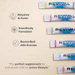Revival Rapid Rehydration Electrolytes Powder - High Strength Vitamin C, B1, B3, B5, B12 Supplement Sachet Drink, Effervescent Electrolyte Hydration Tablets - 12 Pack Assorted Flavours
