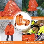 2 Pcs Emergency Sleeping Bag with 2 pcs Reusable Survival Blanket, Lightweight Bivvy Bag with Survival Whistle, Shelter Blanket Bags, Thermal Bivy Sack for Camping, Hiking, Outdoor Use