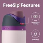 Owala FreeSip Insulated Stainless Steel Water Bottle with Straw for Sports and Travel, Leak Proof, BPA-Free, 710ml, Dreamy Field