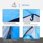 Outsunny 2-3 Person Tunnel Tent with Sewn-in Groundsheet, Air Vents, Rainfly, 2000mm Water Column, Camping Tent with 1 Bedroom, Inbuilt Porch, Living Area for Camping, Hiking, Blue