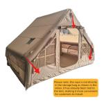 Inflatable Camping Tents with Pump, Air Glamping Tents, Easy Setup Waterproof and Windproof Blow up Tent, 4 Seasons Oxford Cabin Tent with Mesh & Chimney Window. (Small)