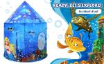 Ocean World Play Tent - Under the Sea Adventure Pop-Up Tent for Kids, Indoor Playhouse for Boys & Girls
