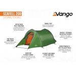 Vango Scafell 200 Tent Hiking Backpacking Wild Camping | DofE Recommended Kit | Waterproof, Easy Setup, Lightweight, Compact | Alloy Poles & 3000mm HH Material (2 Person)