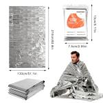 2 Pcs Emergency Sleeping Bag with 2 pcs Reusable Survival Blanket, Lightweight Bivvy Bag with Survival Whistle, Shelter Blanket Bags, Thermal Bivy Sack for Camping, Hiking, Outdoor Use