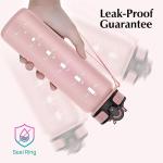 EYQ 1L Water Bottle, 1 Litre Water Bottle with Straw, 32oz Leak-Proof Motivational Sports Drinks Bottle with Time Marker, Tritan BPA-Free, Drinking Waterbottles for Fitness, School, Gym Outdoor Sports