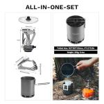 Fire-Maple Petrel 265g Ultralight Camping Cooking Set with Aluminum Pot, Greenpeak Stove, Titanium Gas Canister Stand | Fast Boiling Outdoor Cookware Kit for Backpacking Hiking Trekking Fishing