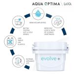 Aqua Optima Liscia Water Filter Jug & 6 Evolve+ Filter Cartridges 2.5L White - Fridge & Dishwasher Friendly, Easy Fill - Reduces Limescale, Chlorine & Other Impurities - By LAICA (Packaging May Vary)