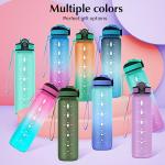 EYQ 1L Water Bottle, 1 Litre Water Bottle with Straw, 32oz Leak-Proof Motivational Sports Drinks Bottle with Time Marker, Tritan BPA-Free, Drinking Waterbottles for Fitness, School, Gym Outdoor Sports