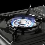 Taylor & Brown Black Portable Camping Stove with Cary Case & 4 Butane Gas | EN417 Compliant Premium Camping Stove Gas Portable | with Automatic Ignition & Heat Control