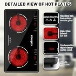 CUSIMAX Hot Plate For Cooking,2800W 9 Power Level Double Infrared Electric Stove With Sensor Touch,Kids Safety Lock,Timer,Ceramic Countertop Stove For Easy To Clean