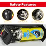 Taylor & Brown Black Portable Camping Stove with Cary Case & 4 Butane Gas | EN417 Compliant Premium Camping Stove Gas Portable | with Automatic Ignition & Heat Control