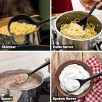 Wildone Silicone Kitchen Cooking Utensils Set, 15PCS Premium Spatula Set for Nonstick Cookware, Kitchen Tools Spatula Spoons Turner Brush Whisk, Heat Resistant (Black)