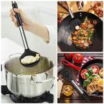 Herogo Kitchen Utensils Set, 6-Piece Silicone Cooking Utensil Set, Heat Resistant Stainless Steel Handle Cooking Tools, Non-Stick Silicone Spatula Turner Spoon Set, Easy to Clean - Black