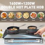 CUSIMAX Hot Plate For Cooking,2800W 9 Power Level Double Infrared Electric Stove With Sensor Touch,Kids Safety Lock,Timer,Ceramic Countertop Stove For Easy To Clean