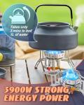 Portable Camping Gas Stove, Windproof 3500W Burner with Piezo Ignition, Adapters and Converters for BBQs, Cooking, Fishing, Hiking, and Picnics.