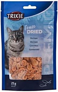TRIXIE Cat Snack PREMIO Freeze Dried Shrimps - delicious cat treats with fish - made from natural ingredients, 5 x 5 g - 42755