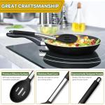 Joyfair Kitchen Utensils Set, 4 Pcs Silicone Cooking Utensils Set, Non Stick Spatula Turner Spoon Cookware Ideal for Cooking Mixing Serving Frying Stirring, Heat Resistant & Dishwasher Safe, Black