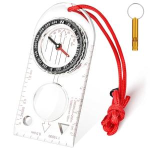 Flintronic Navigation Compass, Hiking Compass with Luminous Function, Waterproof Pocket Compass for Expedition Map Reading, Navigation, Orienteering and Survival