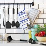 Herogo Kitchen Utensils Set, 6-Piece Silicone Cooking Utensil Set, Heat Resistant Stainless Steel Handle Cooking Tools, Non-Stick Silicone Spatula Turner Spoon Set, Easy to Clean - Black