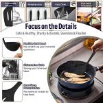 Onader Kitchen Utensil Set, 12 Piece Silicone Cooking Utensils with Holder, Heat Resistant Kitchen Tools Turner Spatula Spoon for Non-Stick Cookware, Easy Clean & Dishwasher Safe, Black