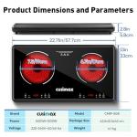 CUSIMAX Hot Plate For Cooking,2800W 9 Power Level Double Infrared Electric Stove With Sensor Touch,Kids Safety Lock,Timer,Ceramic Countertop Stove For Easy To Clean