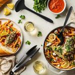 Wildone Silicone Kitchen Cooking Utensils Set, 15PCS Premium Spatula Set for Nonstick Cookware, Kitchen Tools Spatula Spoons Turner Brush Whisk, Heat Resistant (Black)