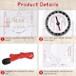 Flintronic Navigation Compass, Hiking Compass with Luminous Function, Waterproof Pocket Compass for Expedition Map Reading, Navigation, Orienteering and Survival