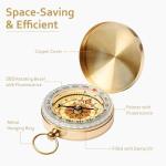 Compass for Camping Gear, Hiking & Navigation, Waterproof Metal Housing with Luminous Dial and Spirit Level, Survival Equipment for Outdoor Adventures