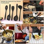 Onader Kitchen Utensil Set, 12 Piece Silicone Cooking Utensils with Holder, Heat Resistant Kitchen Tools Turner Spatula Spoon for Non-Stick Cookware, Easy Clean & Dishwasher Safe, Black