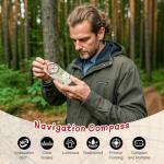 Flintronic Navigation Compass, Hiking Compass with Luminous Function, Waterproof Pocket Compass for Expedition Map Reading, Navigation, Orienteering and Survival