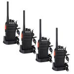 Retevis RT24 Walkie Talkies for Adults, Rechargeable 2 Way Radio Long Range PMR446 License Free 16 Channels CTCSS/DCS, Two Way Radio with Earpiece and USB Charging Base(Black, 2 Pair)
