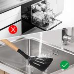 Kitchen Utensil Set, hicoosee 22 Pieces Silicone Cooking Utensils Set, Natural Wooden Handles Cooking Tool BPA Free Non Toxic Non Stick Heat Resistant Silicone Kitchen Gadgets Utensil Set, Black