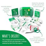 Mini First Aid Kit - 90 Items Kids First Aid Kit Includes Plasters, Bandages, Scissors, Tweezers & Burn Gel – for Car, Home, Office, Travel & Camping - Ideal for Babies & Kids – As Seen on Dragons Den